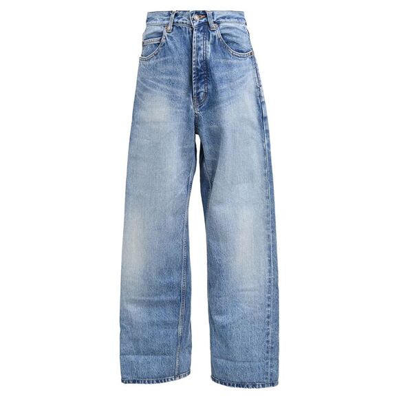Saint Laurent High-Rise Wide-Leg Jeans in Light Blue Denim